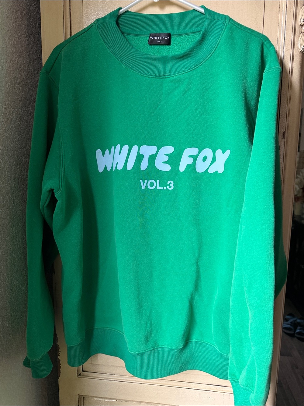White Fox Green Logo Crewneck Sweatshirt